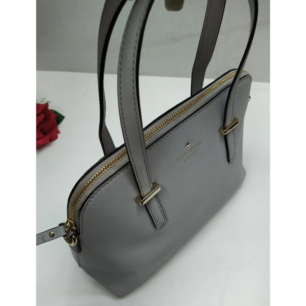 Kate Spade New York Light Blue Leather Dome Double Handles Zipper Satchel Bag